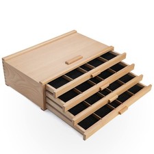 Wooden Pastel Storage Box, Artist Supply Storage Box With 4 Removable Drawer,...