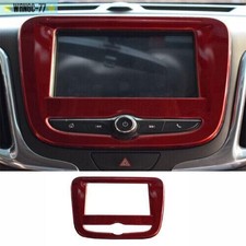 Marco de pantalla de navegación de consola central de acero rojo de 7" para Chevy Equinox 2018-2023