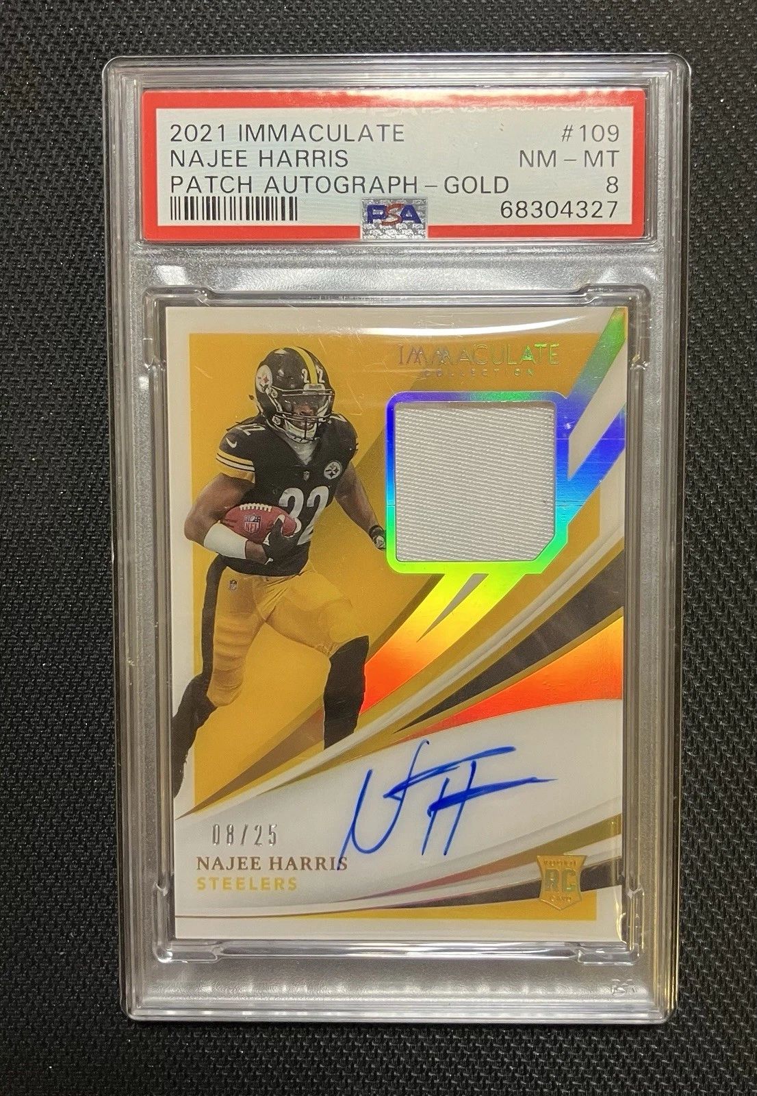 Najee Harris Panini Immaculate Collection #109 Patch Autograph-Gold