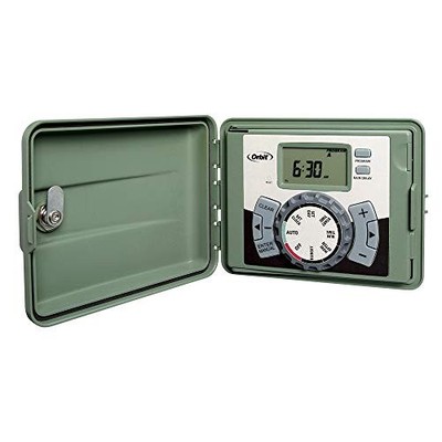 Outdoor Swing Panel Sprinkler System Timer - for Residential 4-Station Green