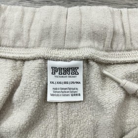 PINK Victoria&rsquo;s Secret Jogger Sweatpants Women&rsquo;s XXL Ivory Pants Leopard Logo