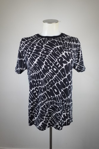 Moschino, Moschino Men T-Shirt L Black Cotton Vintage All-Over Logo Geometric Print