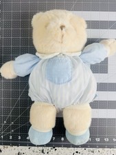 vintage Eden Toys Rare plush teddy bear blue Stripes Pocket