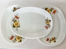 JAJ Pyrex Autumn Glory Oval Plates x 3 Steak Platters 30cm Vintage  Retro 1970s
