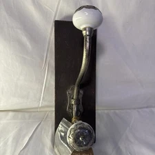 Two Knobs Wall Hook Iron Towels Clothes 10”design Rustic Brown Antique Look Gift