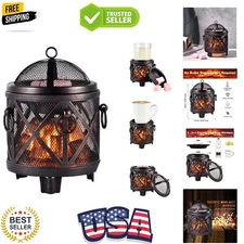 Stylish Wax Melter & Oil Burner | 4-in-1 Fireplace Design for Home Ambiance