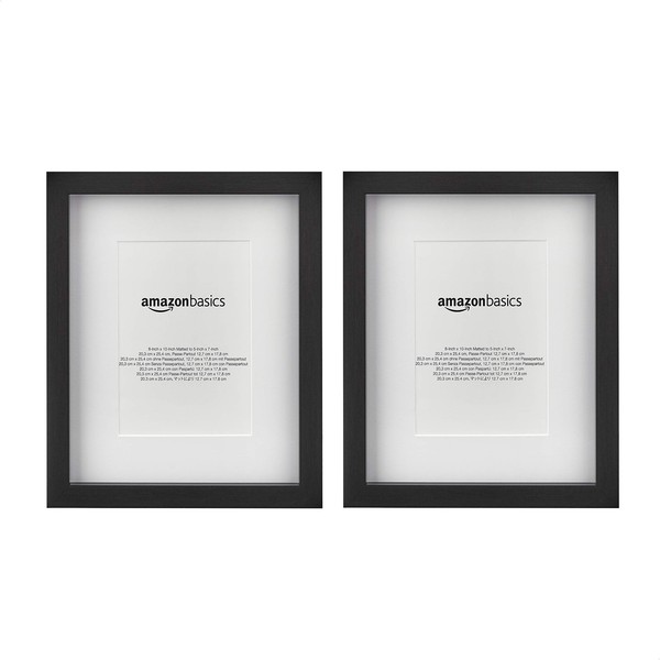 Amazon Basics Fotorahmen Set 20X25Cm & 18X13Cm Schwarz Passepartout 2 StüCk-image