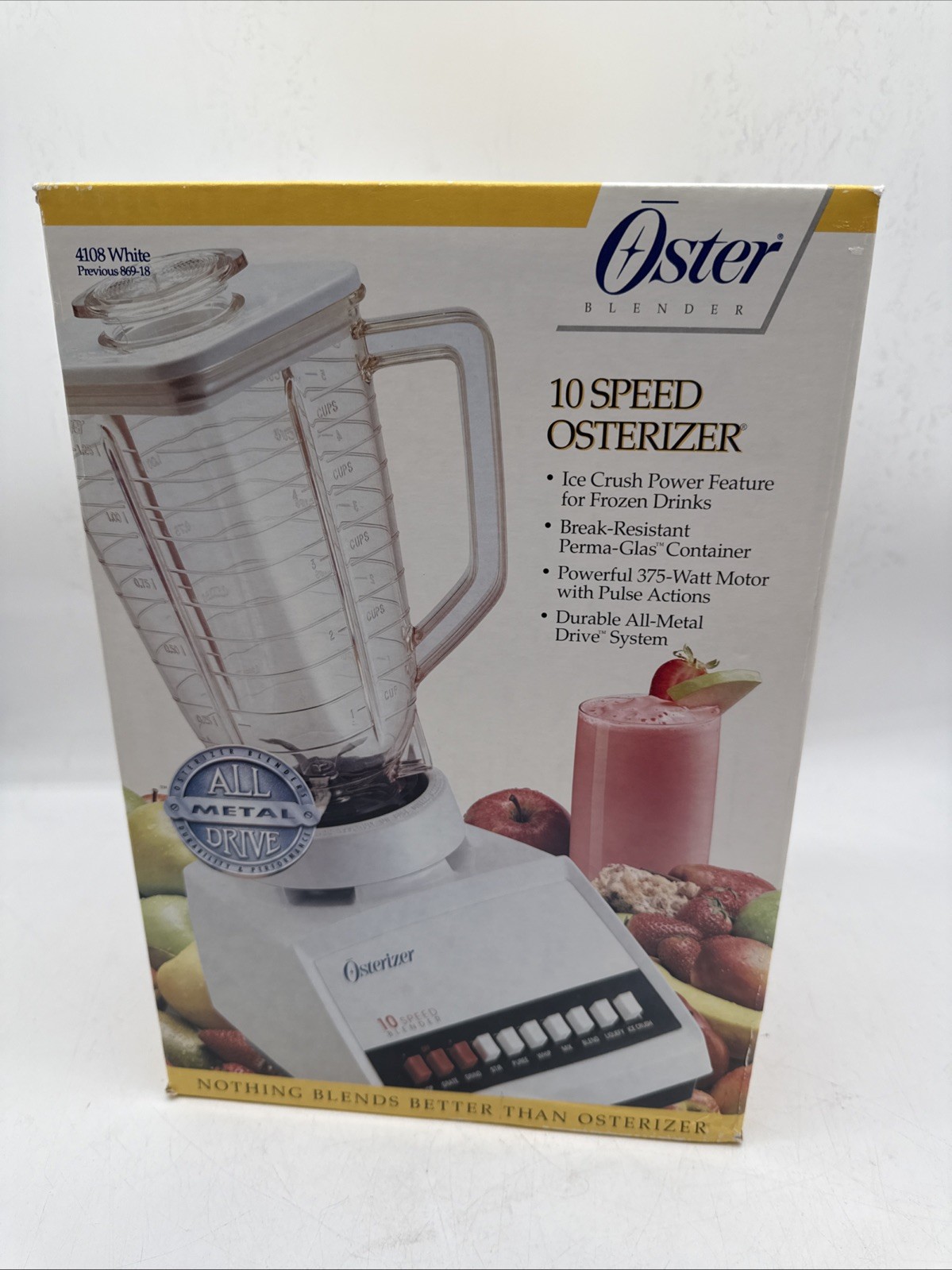 Vintage Oster Osterizer 10 Speed Blender 4108, White, Brand 