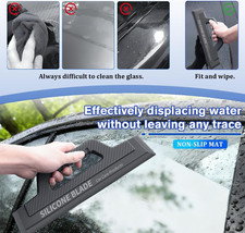 Car Window Squeegee, 12 Inch Silicone Blade Scratch Proof Vehicle Windshield ...