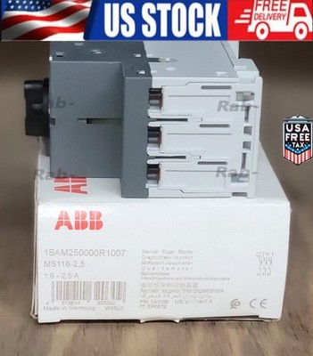 ABB T&B MS116-2.5 MANUAL MOTOR STARTER 1.6-2.5A RANGE