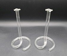 2 Propagation Twisted Curved Test Tube Ruffled Hand Blown Single Bud Vase
