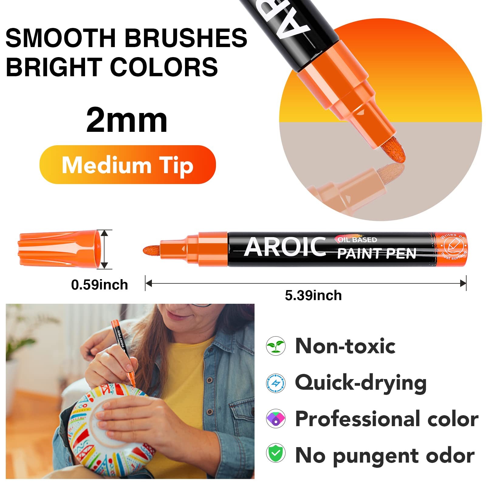 AROIC Paint Markers, 28 Colors Oil-Based Waterproof Paint Marker Pen Set.Quic...
