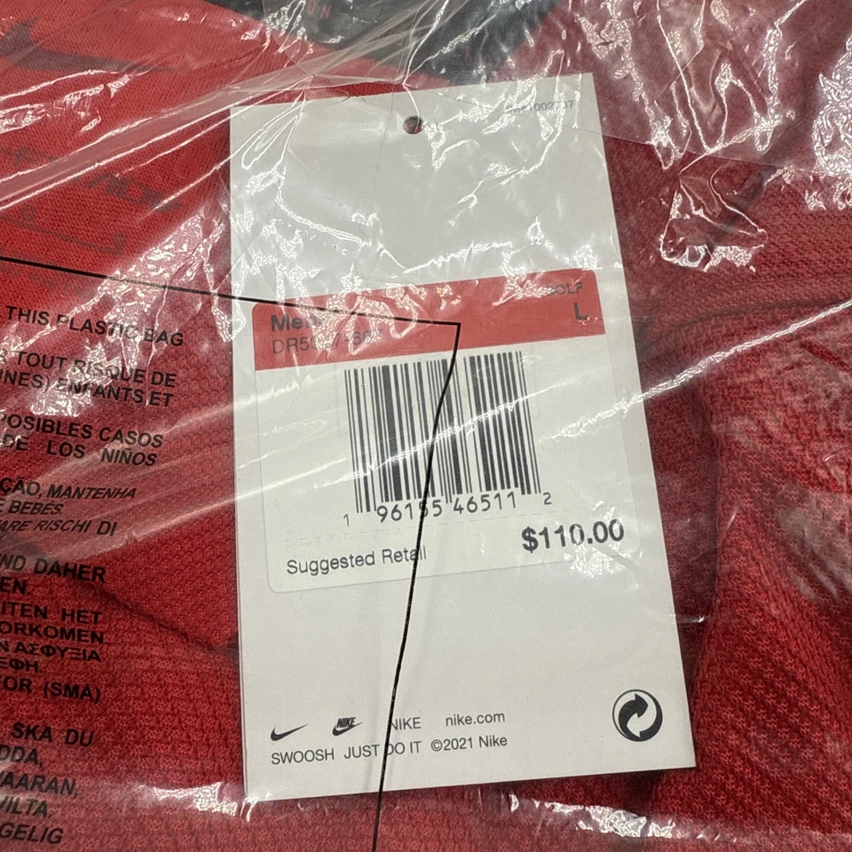 Nike Dri-FIT ADV Tiger Woods Men's Golf Polo (Gym Red/White) DR5327-687 Size L - Image 3 of 4