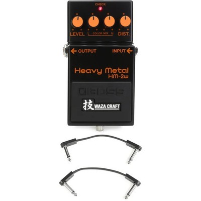 Boss HM-2W Waza Craft Heavy Metal Distortion Pedal with EBS Patch Cables