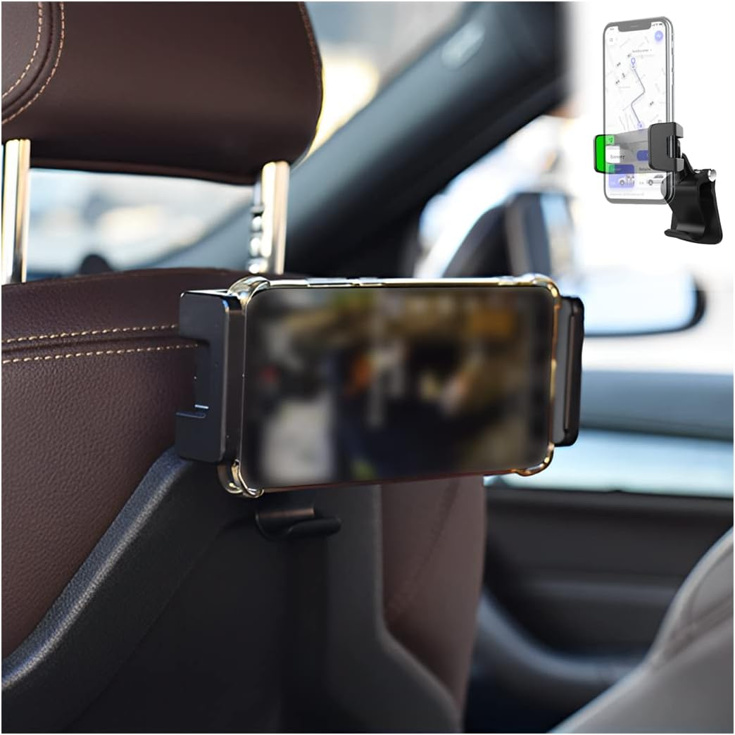 Car Phone Holder Mount, Auto Seat Back Hands Free Cell Phone Clip Cradle, Thick