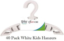 40 pcs Baby white Hangers Perfect For Children Kids Clothes Organization