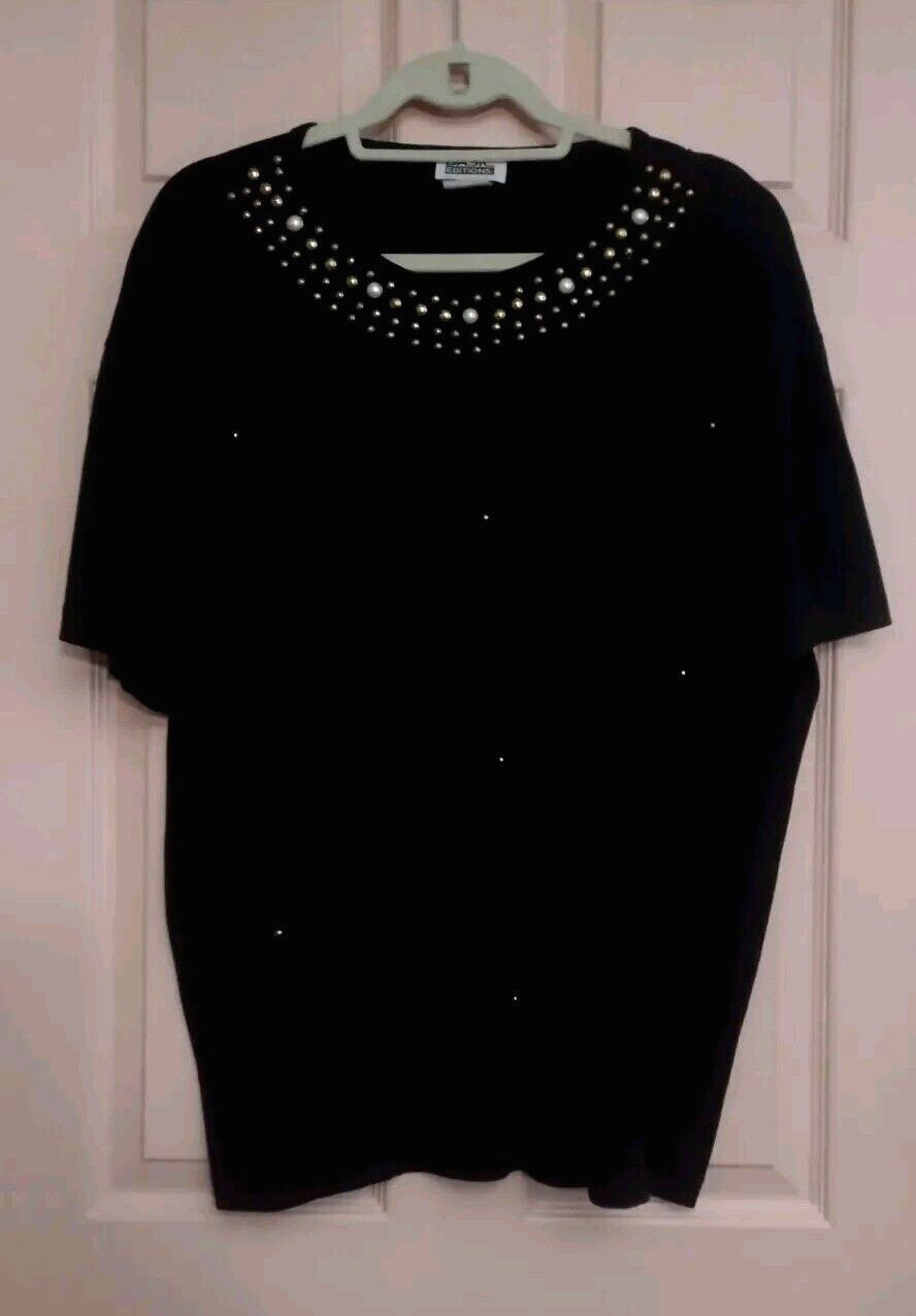 Basic Editions Black One Size Polyester - Cotton … - image 1