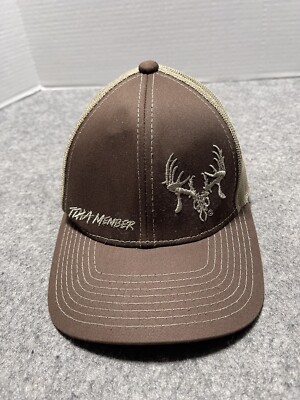 TTHA Texas Trophy Hunters Association Hunting Fishing Brown Mesh CLEANED Hat Cap