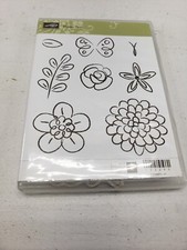 Stampin' Up Flower Fest Clear Mount Pre-owned stamp set. 7 stamps 122280