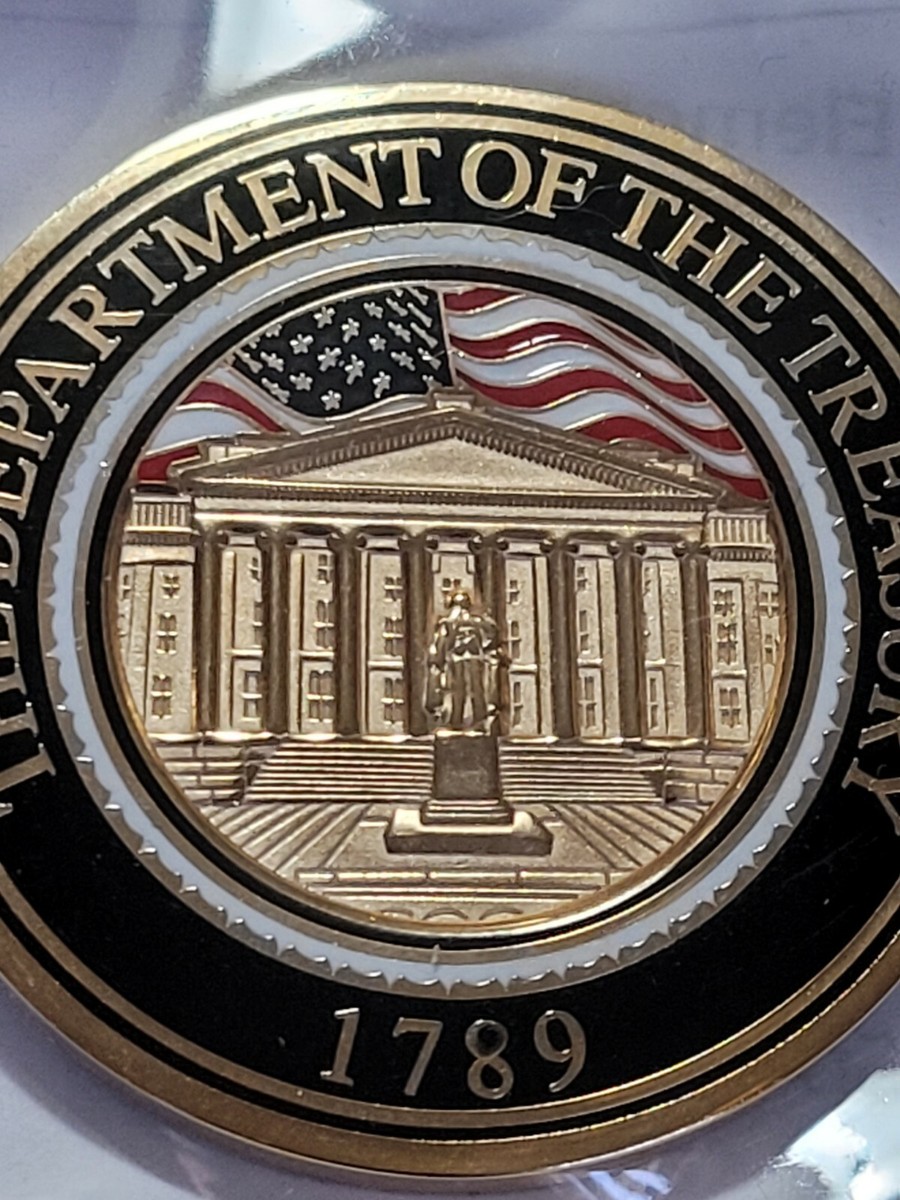 Official~ US TREASURY DEPARTMENT Challenge Coin with Pouch