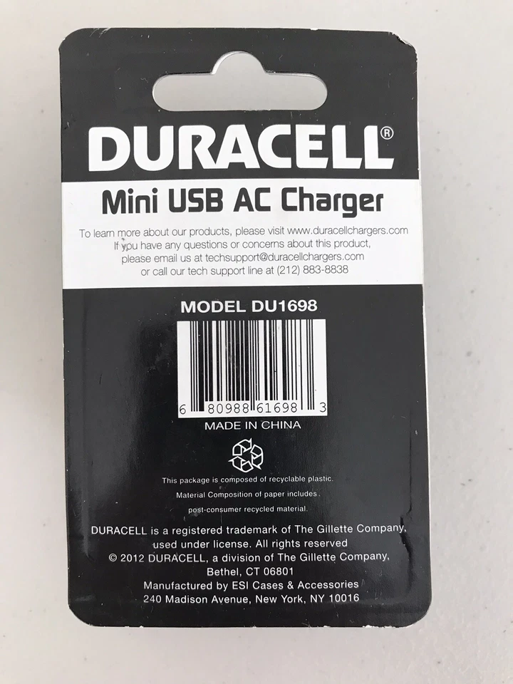 New Duracell USB Mini AC Charger Adapter for Smartphone E-Reader & Tablets - Image 2 of 2