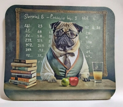 Pug Teacher Mouse Pad 1/4'' thick *Free Ship*