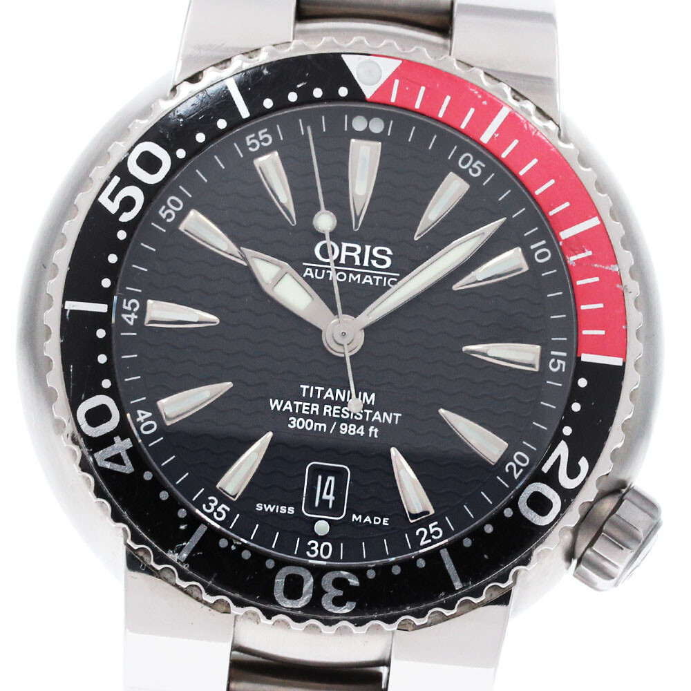 ORIS 7562P Diver Date Automatic Titanium Black Men's Wristwatches