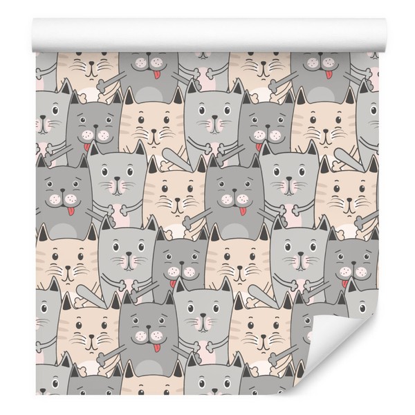 10M Vlies Tapeten Rollen Kinderzimmer FröHliche Kleine Katzen Natur Xxl 3527-image