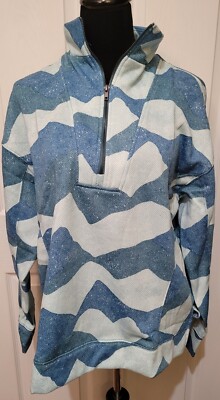 LuLaRoe Persistent Half Zip Sweatshirt Size L Beautiful Multicolor Print NWT 