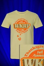 WKRP Turkey Drop Distressed Promo t-shirt  Thanksgiving humor