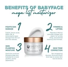Babyface MEGA LIFT Peptide Wrinkle Cream Moisturizer Anti-Aging Skin Firming