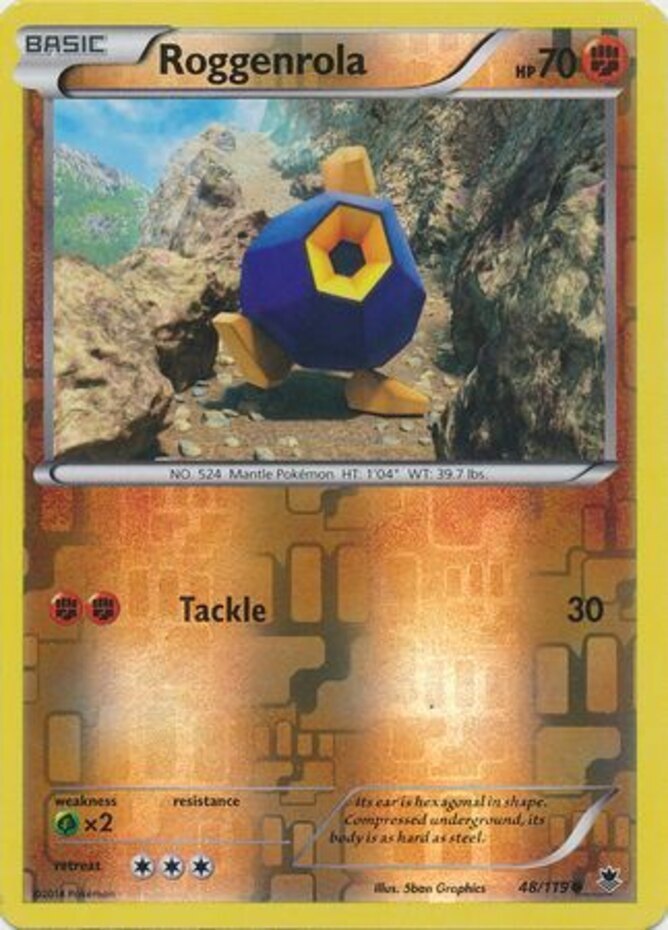 Pokemon - Roggenrola - 48/119 - Common - Reverse Holo - XY - Phantom Forces - NM