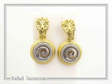 Spiral symbol of eternity silver earrings ancient Greek filigree antefix decor