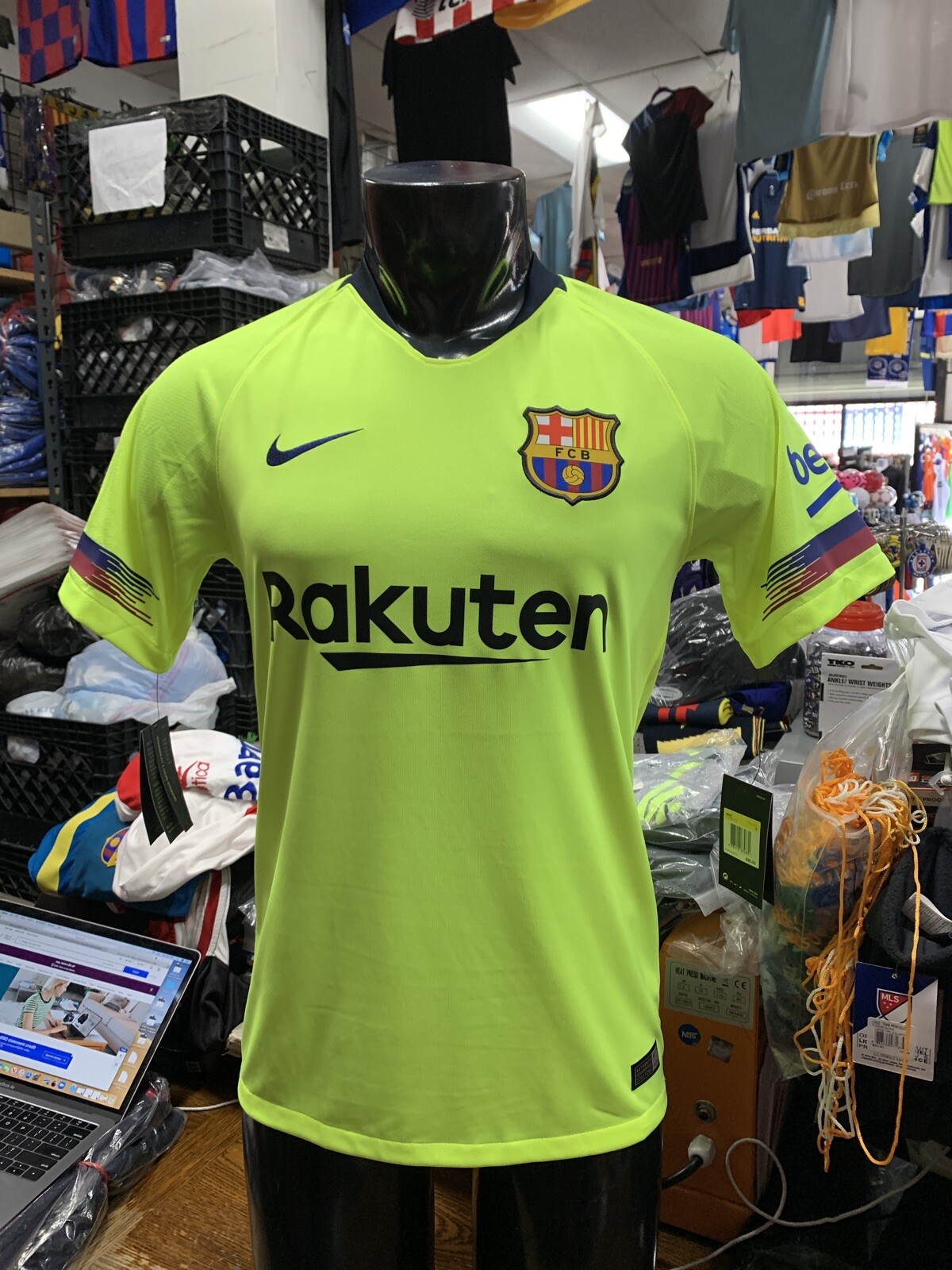 fc barcelona neon green jersey