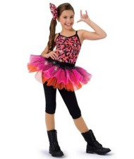 Dance Costume Medium Child Pink A Wish Come True V1900 Jazz Tap Hip Hop Unitard