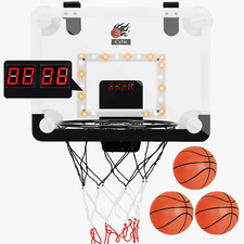 LED Mini Basketball Hoop Set with Scoreboard, Balls  Suction Cup for Kids