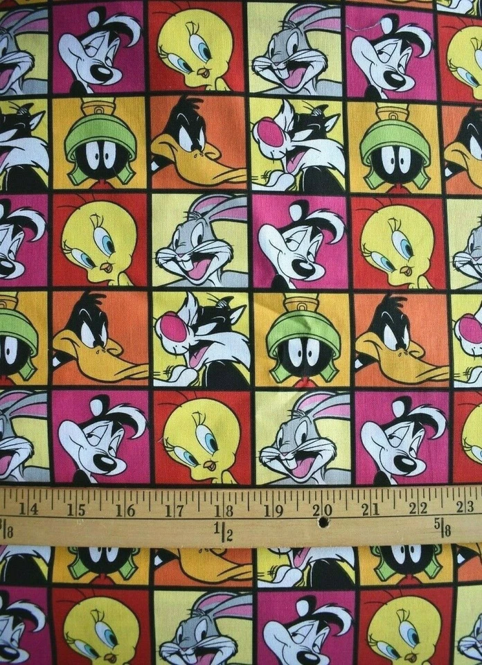 LOONEY TUNES CHARACTER PATCHES 100% COTTON FABRIC 2 REMNANT PIECES - Image 2 of 2