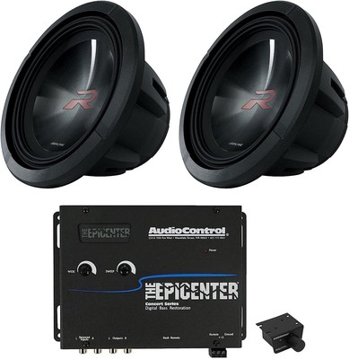 2 Alpine R2-W12D2 12'' 750w RMS Car Subwoofers + AudioControl Bass Processor