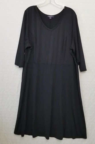 24W Roamans Black Matte jersey Dress 