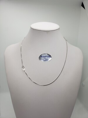 Collier Tricoté Vénitien En Or Blanc 18K – 45 Cm, 0,8 Grammes, Unisexe