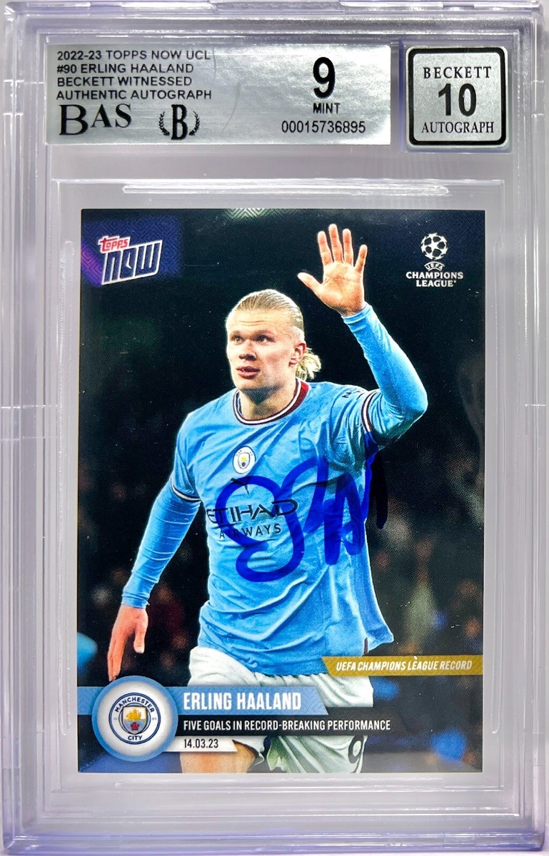 ハーランド サインカード haaland サッカー メッシ topps 2022-23 Topps Erling Haaland Signed Manchester City #90 Mint 9