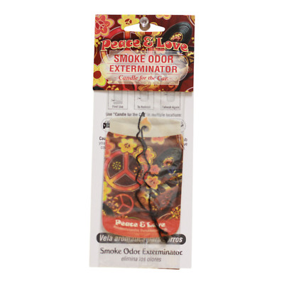 Smoke Odor Exterminator Peace & Love Long Lasting Fragrance Car Freshener Candle