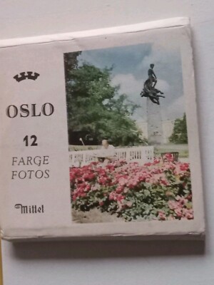 Vintage KUNSTANSICHT Foto Postkarten Set 12 Oslo Norwegen Farge Mittet Mini klein min