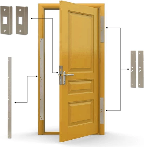 DIY Door Armor MAX - 5-Piece Security Kit for Jamb & Hinge Protection in 30 Min