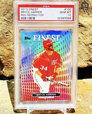 2013 Bryce Harper Red Refractor /25 PSA 10 Topps Finest POP 2 2nd Year