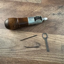 Vintage C.A. Myers, "The Awl For All” Leather Sewing Awl Tool With Needles