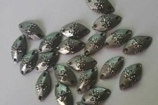 CraftbuddyUS 50 9x18mm Sew On GUNMETAL Oval Diamante Rhinestone Gems with Design