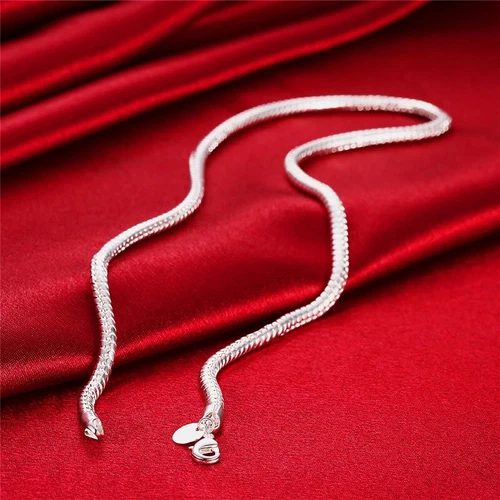 Hot 925 Sterling Silver 3mm Snake Chain Necklace Women Man Party Jewelry - Picture 3 of 6