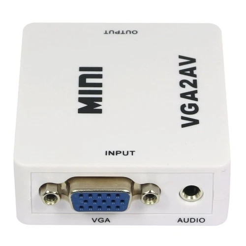 1080P Mini VGA To AV RCA CVBS Video Converter Audio Adapter PC Laptop DVD To TV - Image 2 of 4