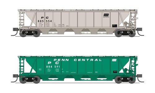 Coches tolva cubiertos Broadway Limited-N Penn Central paquete de 2 #885554 y #884591 nuevos en caja | Zustand: New